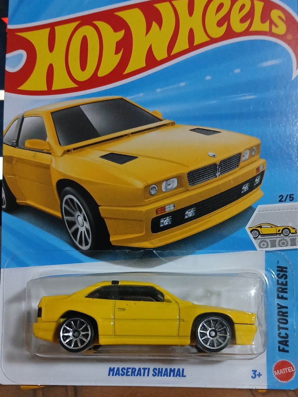 Maserati Shamal Yellow Hot Wheels Car 1/64